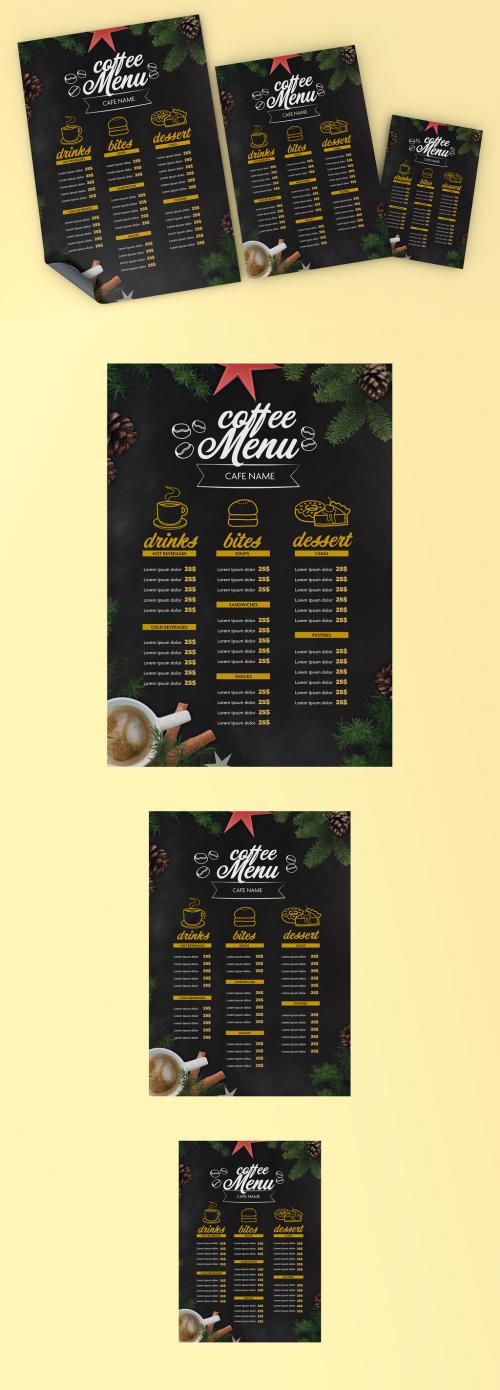 Coffee House Blackboard Poster Menu Layout - 303606309