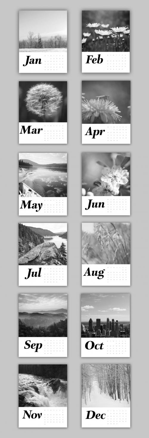 Black and White Calendar Layout - 303609109