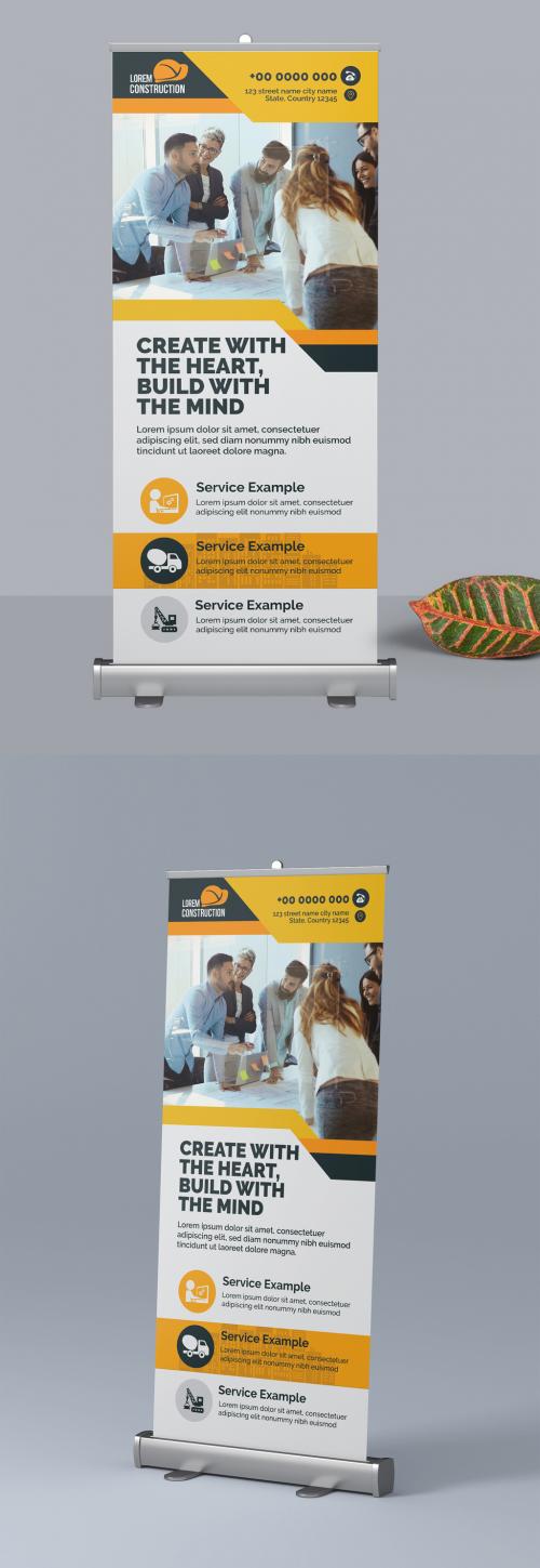 Construction Business Roll Up Banner Layout - 303626107