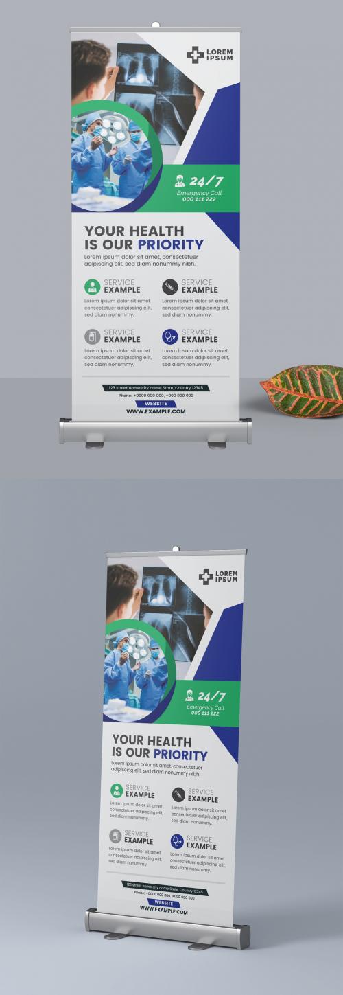 Medical Roll Up Banner Layout - 303626319