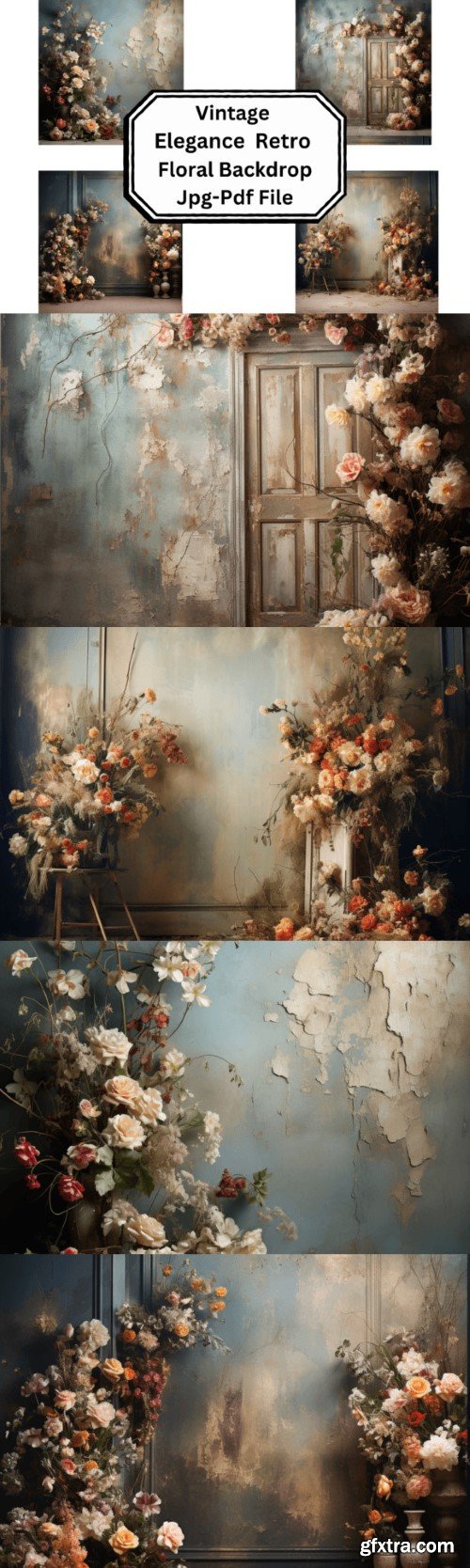 Vintage Elegance - Retro Floral Backdrop