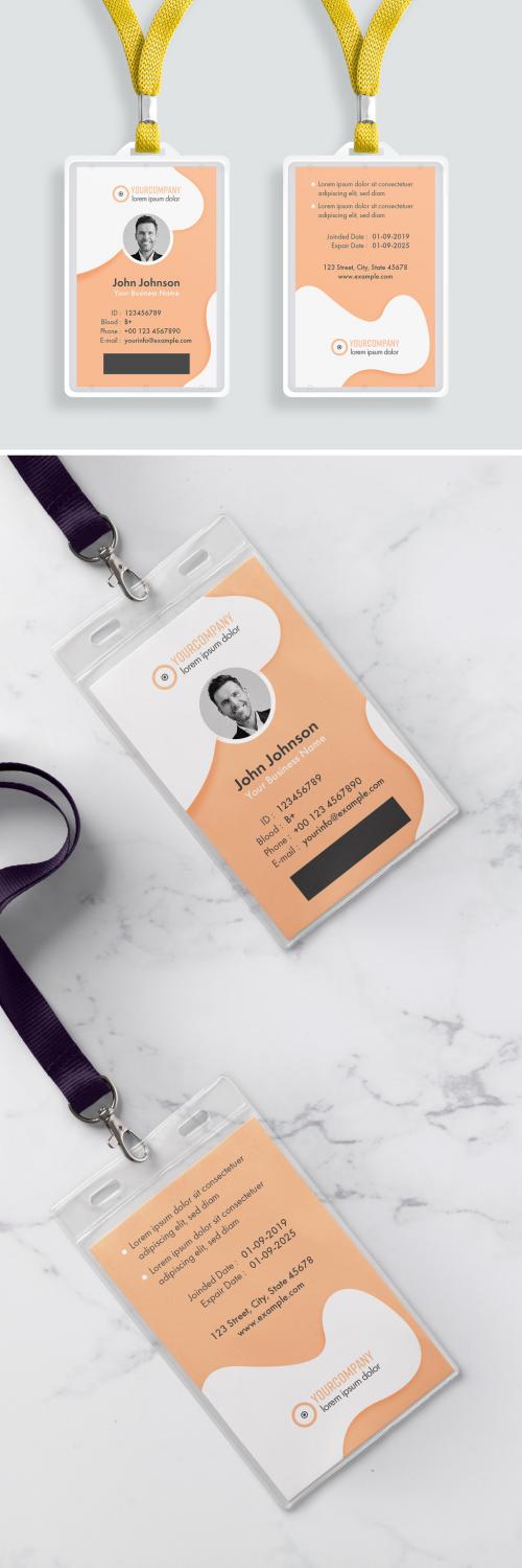 ID Card Layout with Shape Elements - 303658616