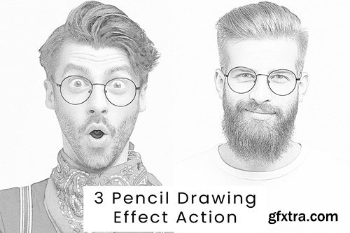 3 Pencil Drawing Effect Action 4GMW2ZR