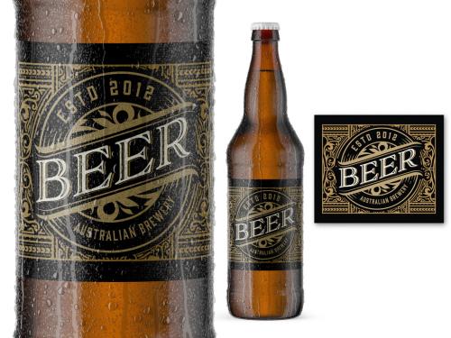 Vintage Style Beer Label Layout - 303894895