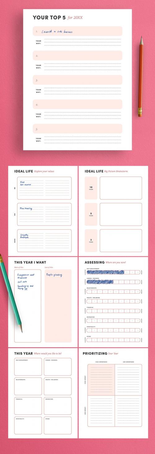 New Year Resolution Planner Layout - 304175423