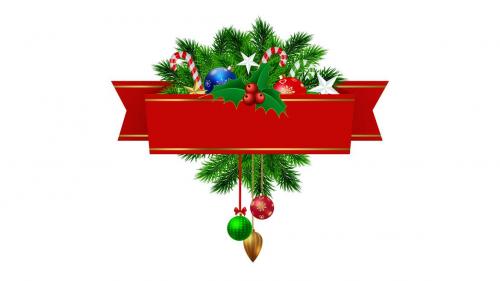 Christmas Banners and Ribbons Elements