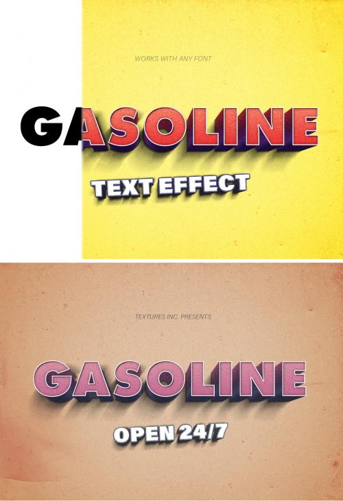 Retro Gas Station Style Text Effect Mockup - 304502576