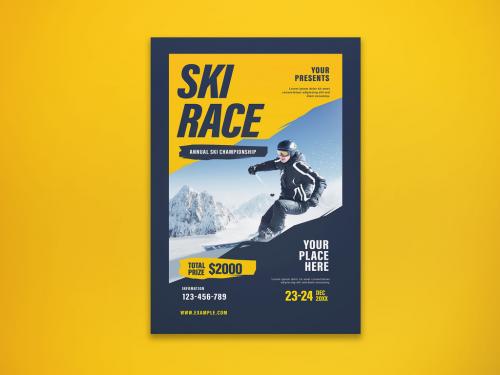 Ski Race Themed Graphic Flyer Layout - 304801378