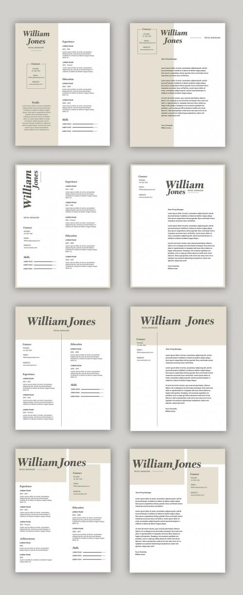 Neutral Resume Layout Set - 305543172