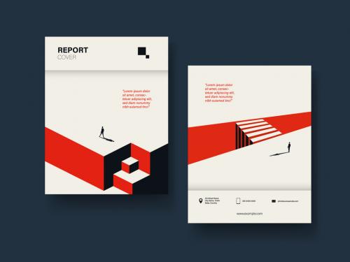 Retro Report Cover Layout with Crossroads - 305754079