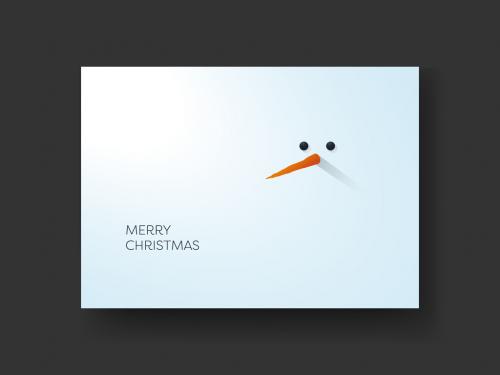 Christmas Card Layout with Snowman Long Nose - 305754110