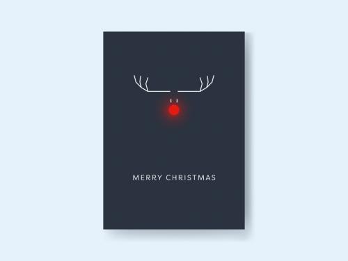 Christmas Card Layout Reindeer in the Dark - 305754131