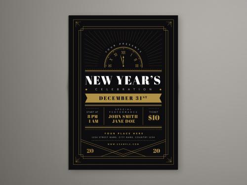 New Year Celebration Flyer Layout - 305765449