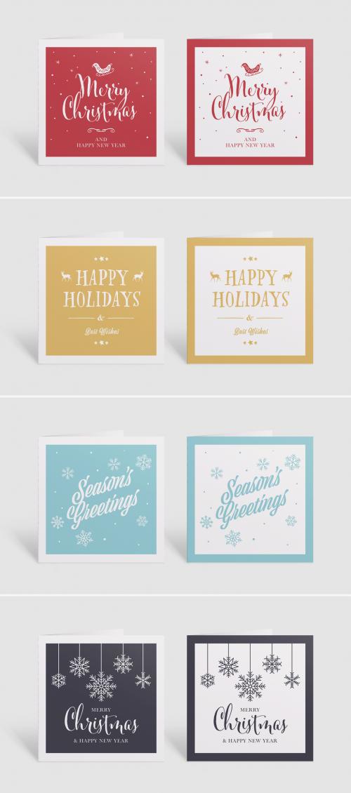 Festive Christmas Greeting Card Layout - 305776354