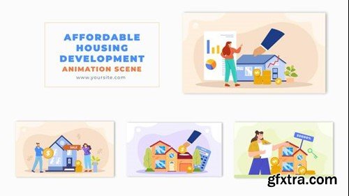 Videohive Animated Character Affordable Housing Development Scene 49459880