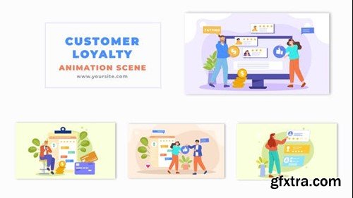 Videohive Customer Loyalty Concept Flat 2D Character Animation Scene 49459226
