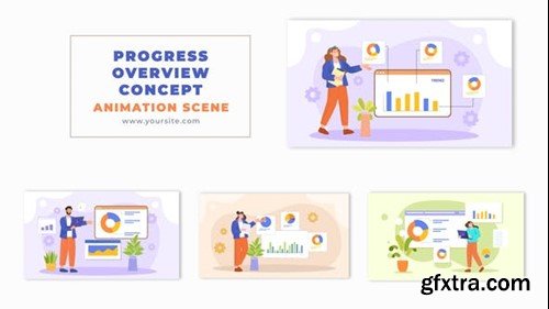 Videohive Flat 2D Design Progress Graph Overview Animation Scene 49459852