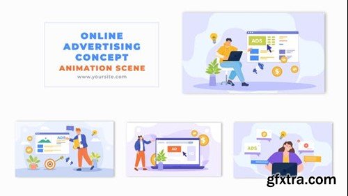 Videohive Online Ads Creation Process Concept Vector Animation Scene 49459236