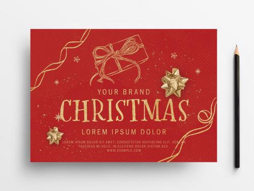 Red and Gold Christmas Event Flyer Layout - 305813497