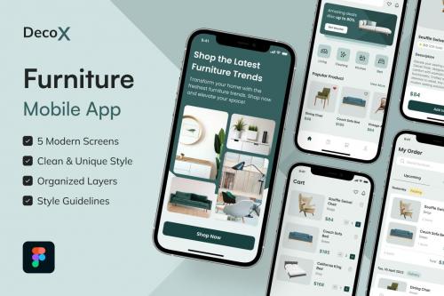 DecoX - Furniture Mobile App UI Kit