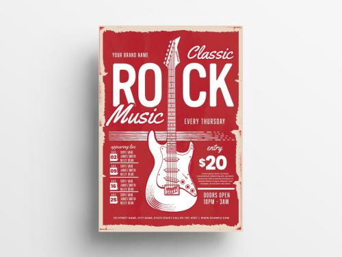 Rock Music Flyer/Poster Layout - 305985250