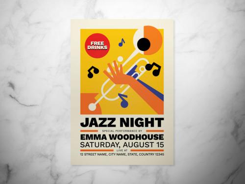 Jazz Night Event Flyer Layout - 305994170