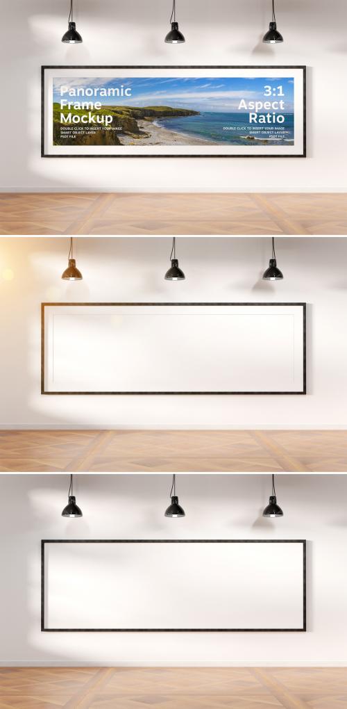 Panoramic Frame on Wall Mockup - 305996897