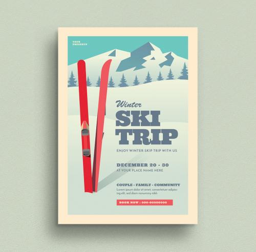 Ski Trip Flyer Layout - 306028573