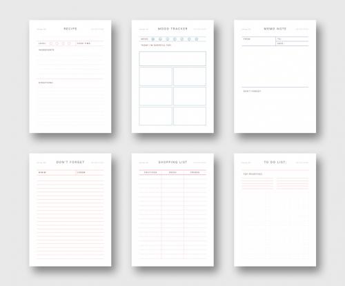 Minimalist Set of Planner Layouts - 306989556