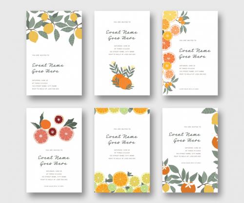 Colorful Illustrative Fruit Invitations Layouts - 306989666