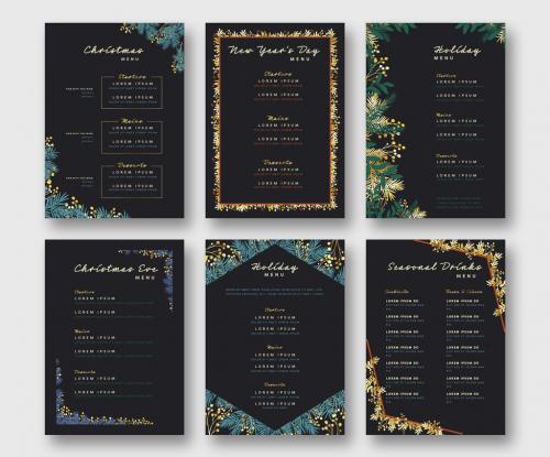 Graphic Holiday Menu Layout Set - 306989710