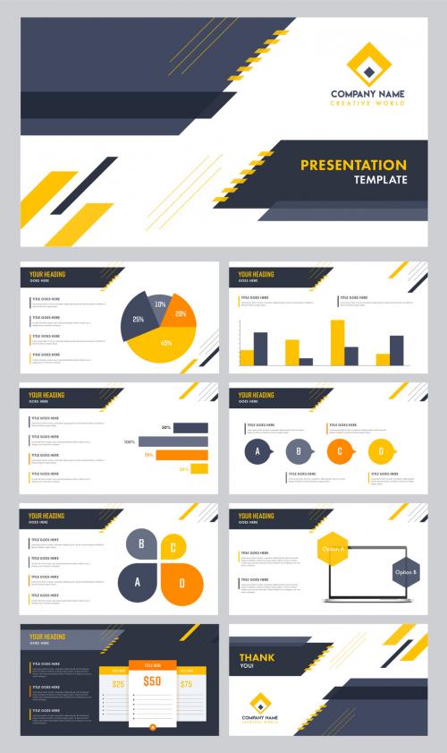 Yellow and Grey Presentation Layout - 307007168