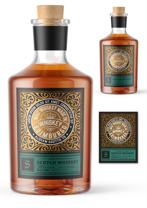 Vintage Whiskey Label Packaging Layout  - 307182387