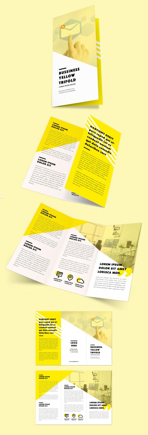 Yellow Business Trifold Brochure Layout - 307213301