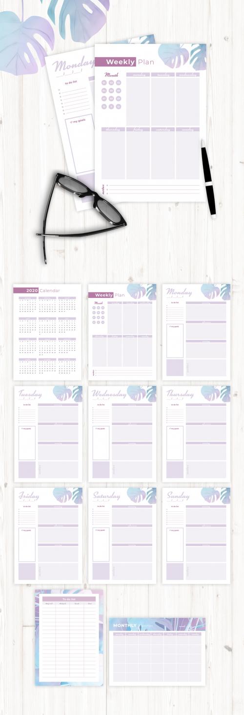 Pastel Style Planner Layout - 307213614