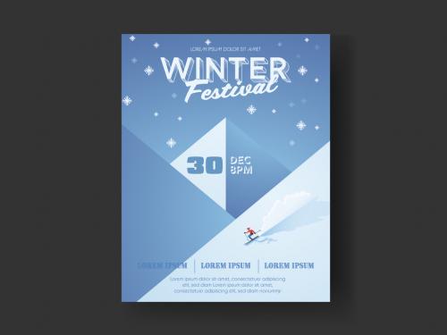 Winter Festival Mountain Skier Flyer Layout - 307227794