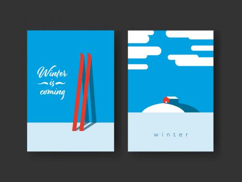 Winter Minimalist Cards Layout - 307227918