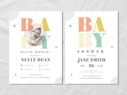 Baby Announcement and Shower Layout Set - 307418328