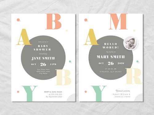 Baby Announcement and Shower Layout Set - 307418329