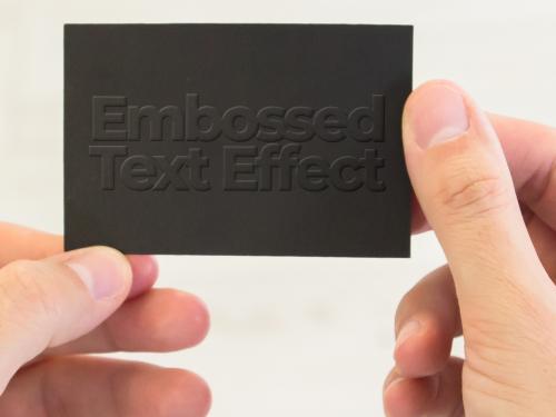 Embossed Business Card Mockup - 307437055