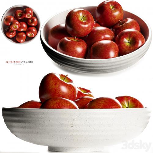 Crate &amp; barrel - Holden Speckled Bowl with Apples