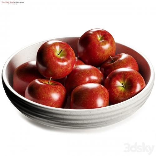 Crate &amp; barrel - Holden Speckled Bowl with Apples