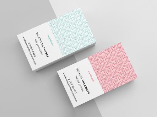 Business Card Layout with Abstract Pattern - 307456633