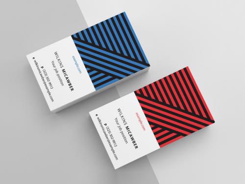 Business Card Layout with Abstract Pattern - 307456636