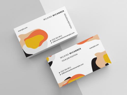 Business Card Layout with Abstract Pattern - 307456637