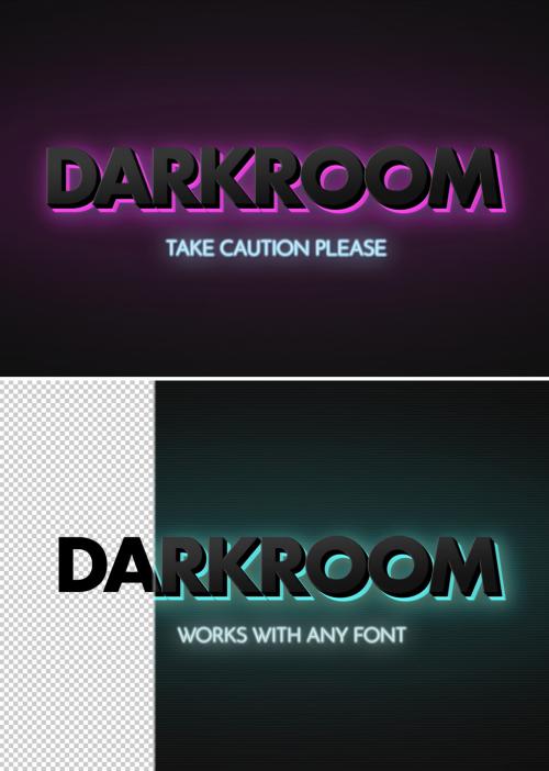 3D Neon Signing Backlight Text Effect - 307498900