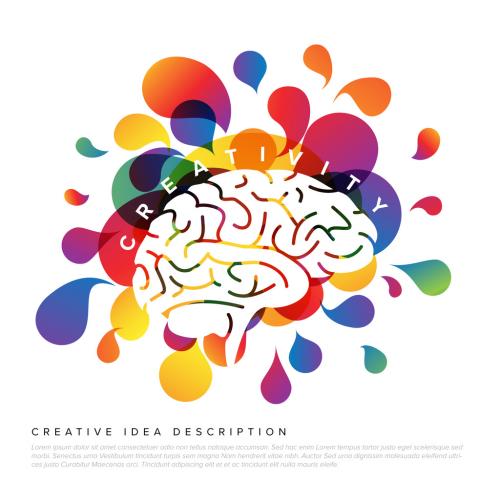 Colorful Creativity Infographic with Brain Illustration - 307682417