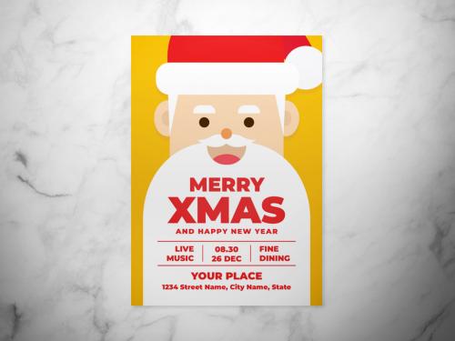 Christmas Flyer Layout with Santa Illustration - 307702674