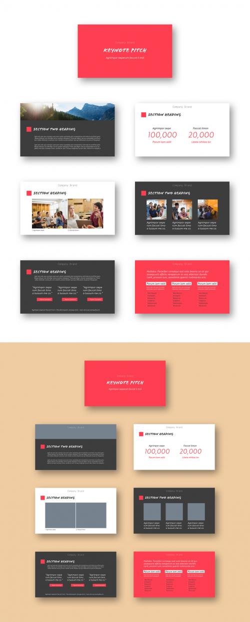 Gray and Red Pitch Deck Layout - 307918412