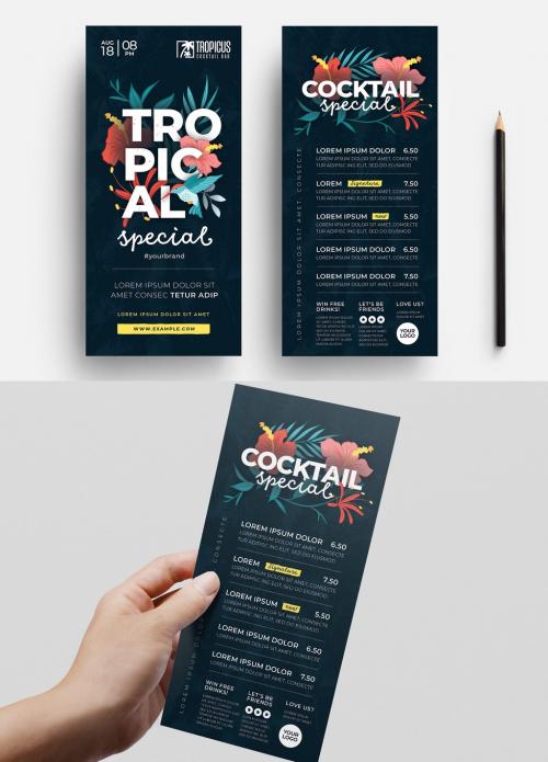 Tropical Bar Flyer Layout - 307929082